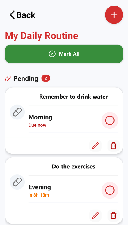 The daily routine, ticked off with one tap