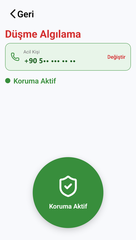 Düşme algılama arka planda çalışır