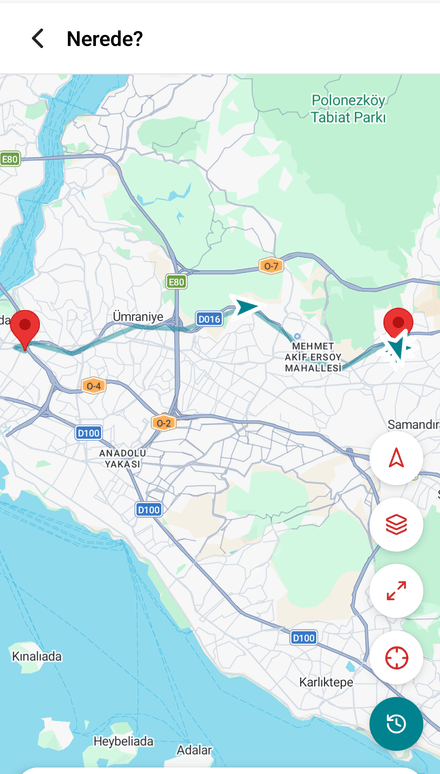 Gün içindeki hareket geçmişi