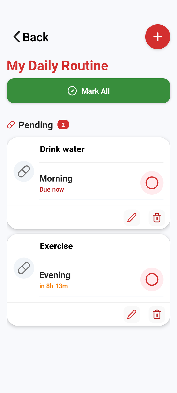 Add daily routines